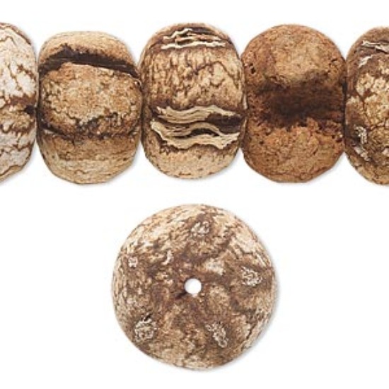 Изображение Mahogany Tree Seed (coated) 17x10mm rondelle x38cm
