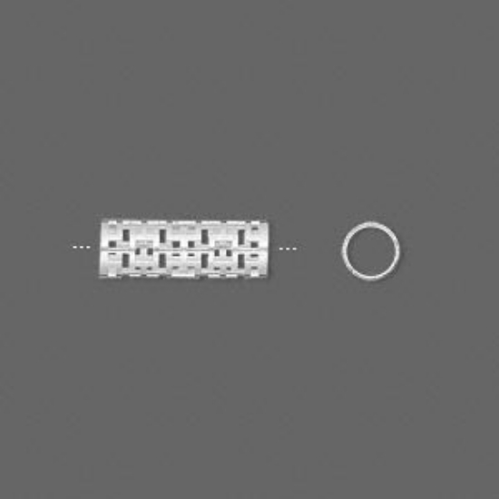 Picture of 925 Silver 15x5mm frame pattern Tube. x1