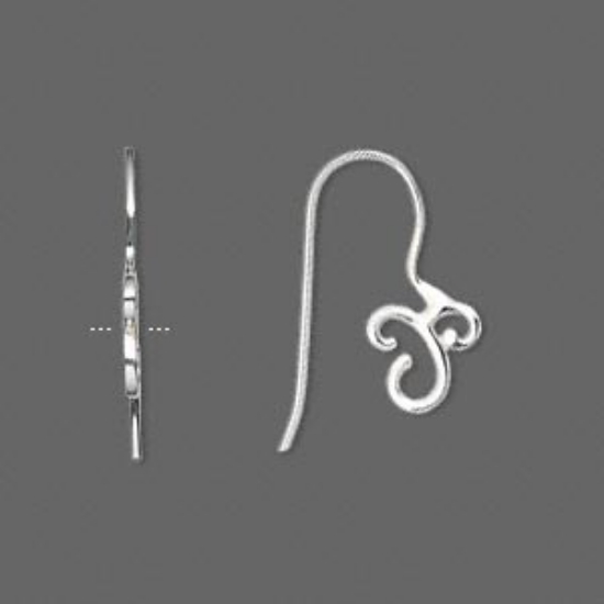 Picture of 925 Silver Earwire fancy Fishhook x2
