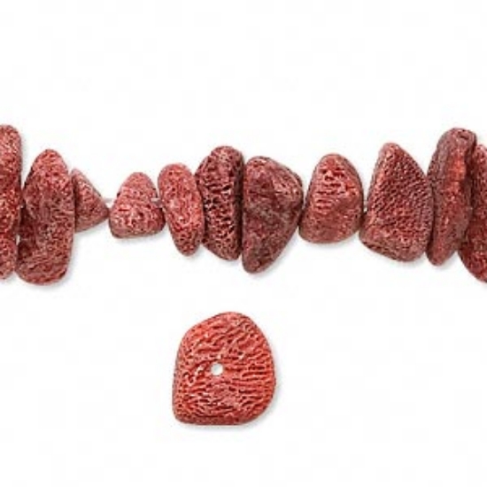 Picture of Sponge Coral bead nugget Red x38cm
