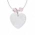 Picture of Dichroic Glass Pendant 22x20mm flat heart with 2x6mm Swarovski crystal bicones light rose x1 set