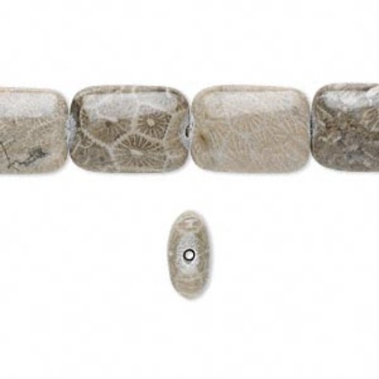 Изображение Fossil Coral (natural) 14x10mm puffed rectangle x40cm