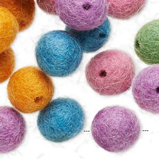 Picture of Felt Bead 12 mm Color Mix x25