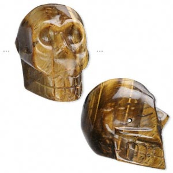 Bild von Tiger Eye (natural) Skull 30x29x21mm x1