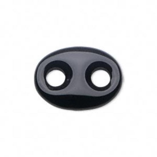 Picture of Black onyx (dyed) 25x18mm flat oval x1