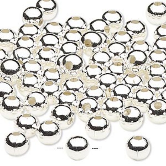 Picture of Bead Steel 6mm Silver Tone x20