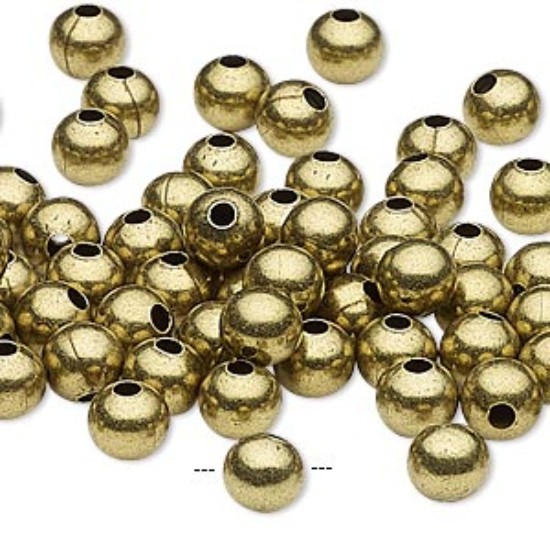 Bild von Metal Bead 6mm round Antiqued Brass x100