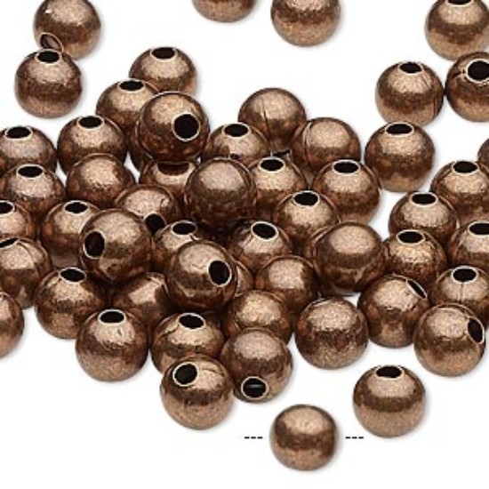 Afbeeldingen van Metal Bead 6mm round Copper x100