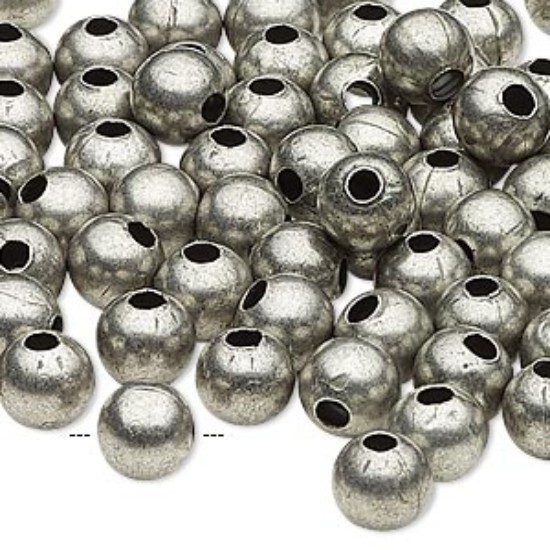 Bild von Metal Bead 8mm round Antique Silver x15