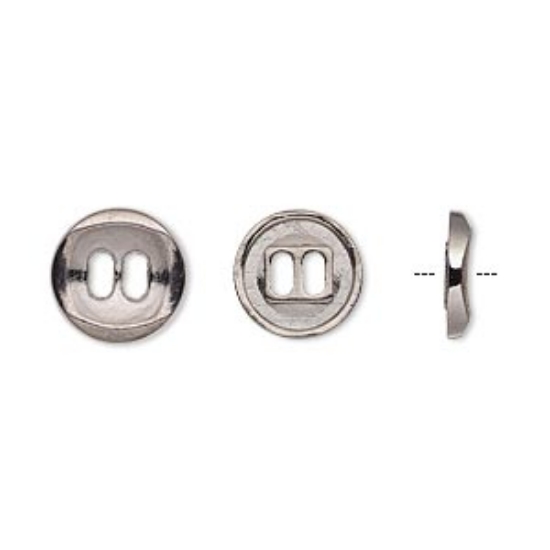 Picture of Button 11mm single-sided concaved flat round Gunmetal x10