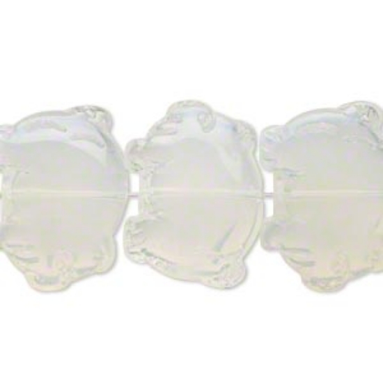 Picture of Pineapple "Quartz" Glass Bead puffed Pig 21x16mm x1