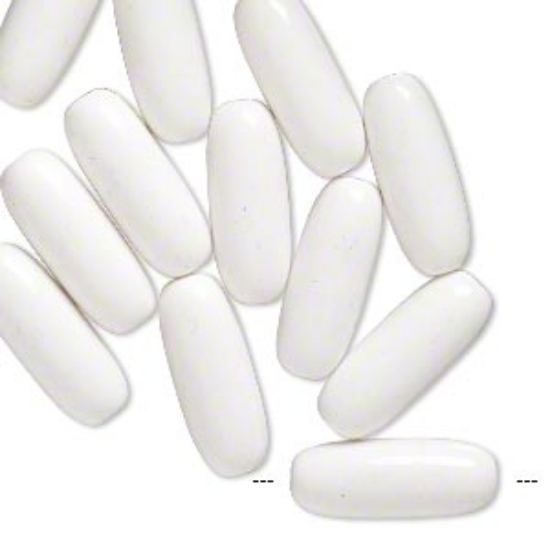 Picture of Resin Bead 45x17mm Opaque White x5