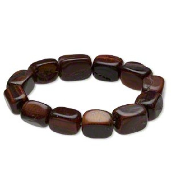 Image de Stretch Bracelet Red Tiger Eye (natural) small to medium tumbled nugget x1