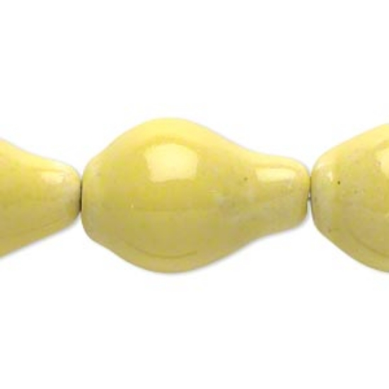 Picture of Porcelain bead 25x16mm vase Yellow x20cm