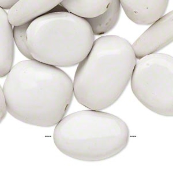 Image de Porcelain Bead mix 22x22mm-42x28mm mixed shape White x8