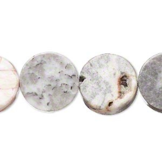 Picture of Desert pink Marble (natural) 15-16mm flat round x38cm