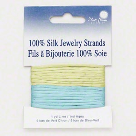 Picture of Silk Cord 3mm Light Green and Turquoise Blue,  x1.8m
