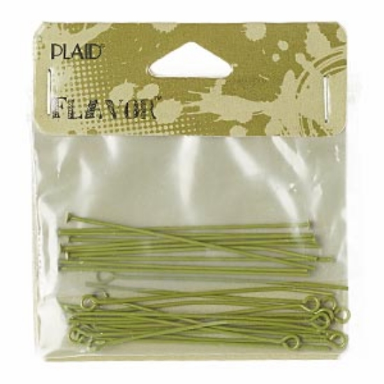 Picture of Headpin and Eye Pin Steel 50mm Green x25