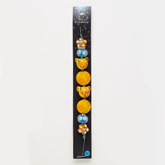 Picture of Select Strands™ lampworked glass Cats & Flowers x1