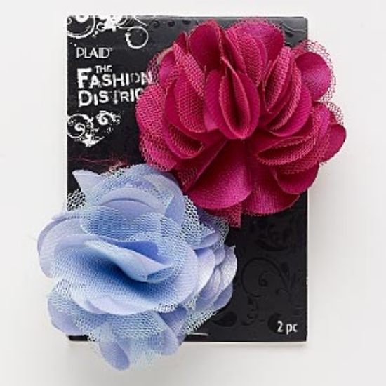 Picture of Brooch/Hair Clip Flower Dark Rose and Lavender x2