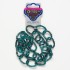 Afbeeldingen van Aluminum Chain 32x22mm curb with line design Green and Black x60cm
