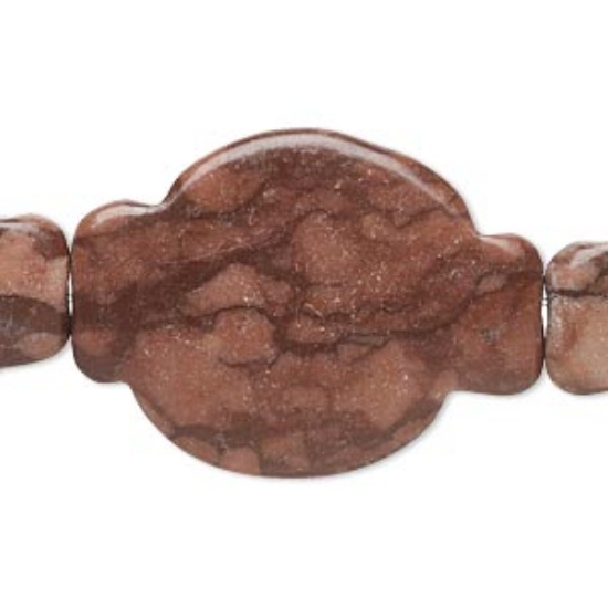 Picture of brown zebra stone (natural) 33x23mm-38x26mm puffed vase x38cm