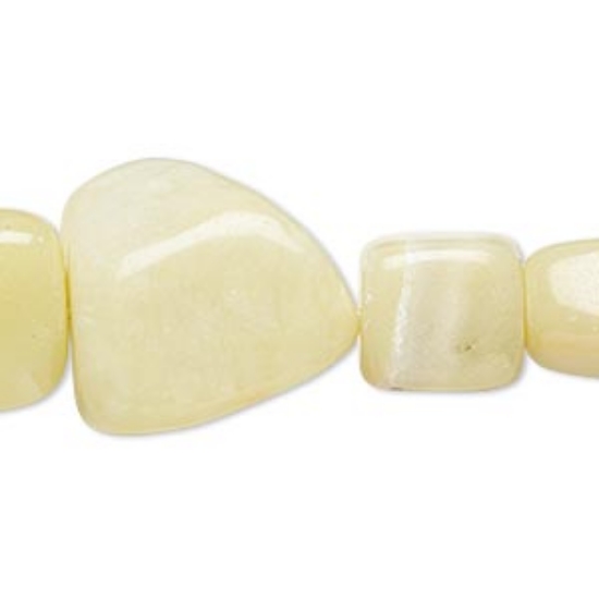 Picture of Serpentine bead flat nugget Light Green x35cm