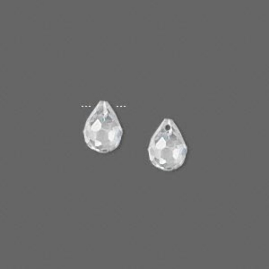Picture of Cubic Zirconia bead 8x6mm top-drilled faceted drop x1