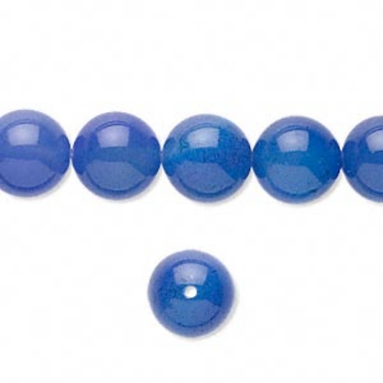 Picture of Agate bead 10mm round Blue x38cm