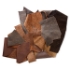 Picture of Leather scrap mix (natural / dyed), brown tones mixed shape x100g