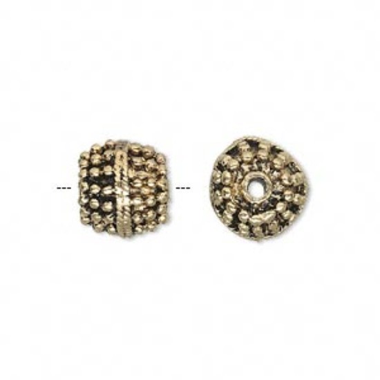 Bild von Metal Spacer Bead 11x10mm beaded Antique Gold x1