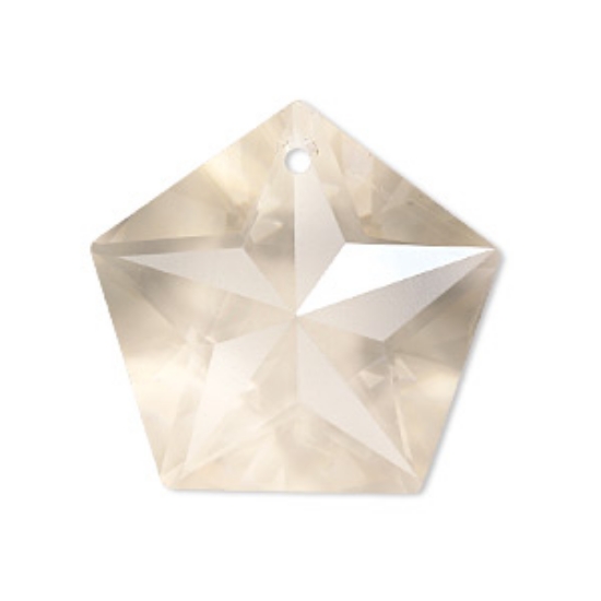 Picture of Drop, glass, champagne, 29x28mm faceted pentagon x1