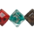 Picture of Bead, lampworked glass, multicolored, 21x19mm-24x23mm beveled puffed square. Sold per 15-inch strand.