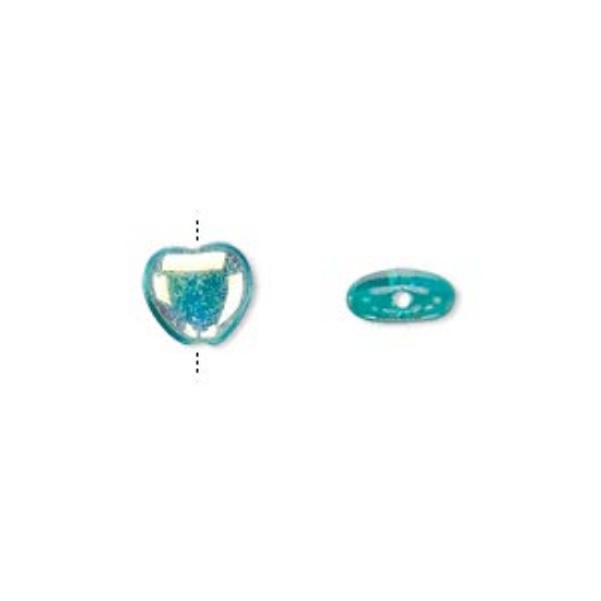 Picture of Hearts 8mm Light Aqua AB x10