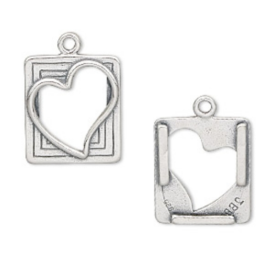 Picture of JBB Findings 925 Antiqued Silver Picture Frame with Heart 20x15 mm x1