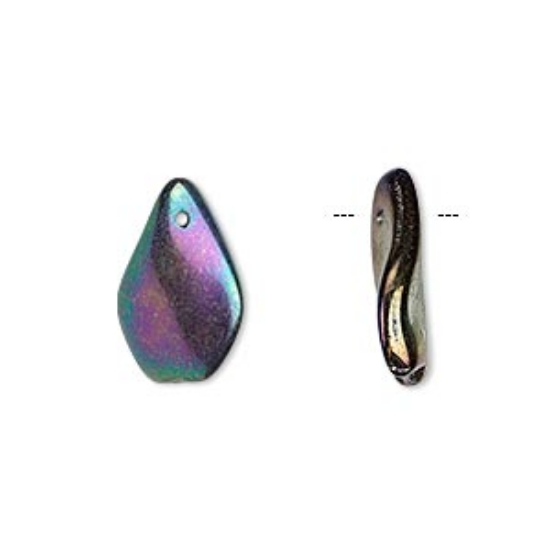 Picture of Twisted Drop 17mm Iris Purple x10