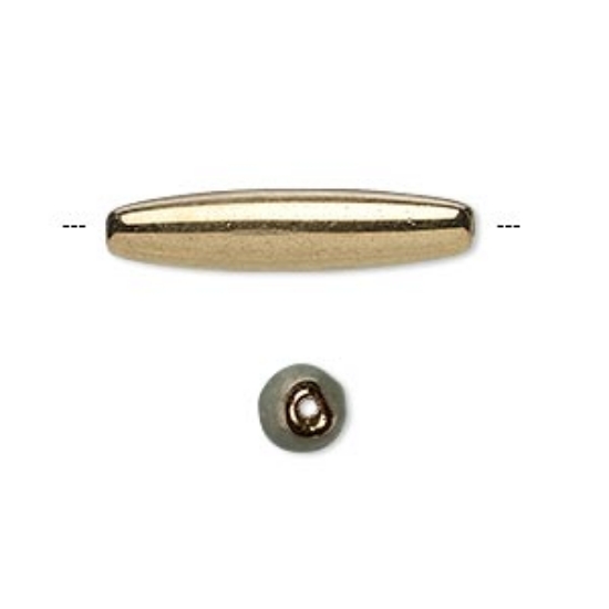 Picture of Czech Glass Bead 26.5x6mm oval Light Bronze x1