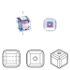 Picture of Swarovski 5601 Cube 8mm Light Sapphire AB x1