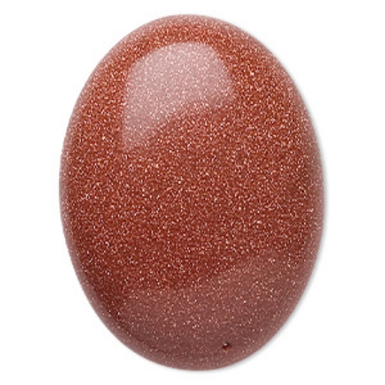 Picture of Cabochon brown Goldstone (manmade) 40x30mm oval x1