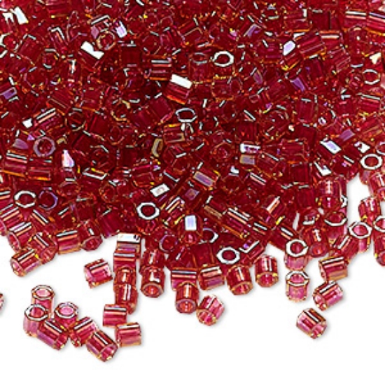 Picture of Miyuki Delica 8/0 Hex Cut DBLC62 Color-lined Cranberry  x5g