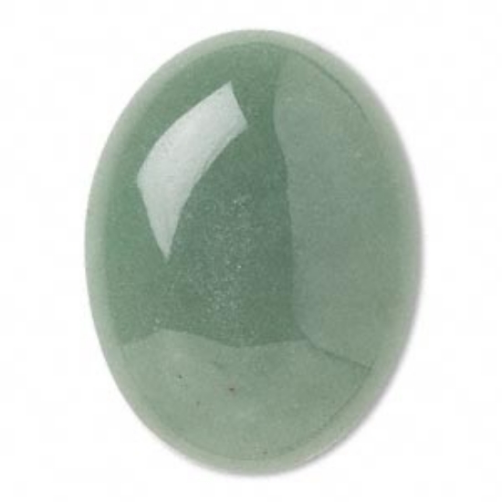 Picture of Cabochon, groene aventurien (natuurlijk), 40x30mm ovaal, B klasse.