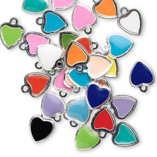 Picture of Candy Drop Heart 7mm Color Mix x40