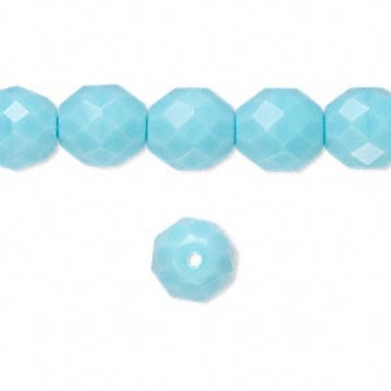 Picture of Fire-Polished 10mm Opaque Turquoise Blue x10
