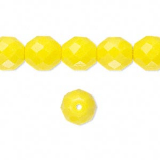 Picture of Fire-Polished 10mm Opaque Yellow x10