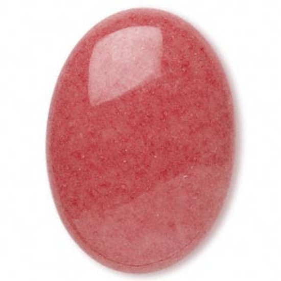 Picture of Cabochon Mountain "Jade" (dyed) Oval  25x18mm Coral x1