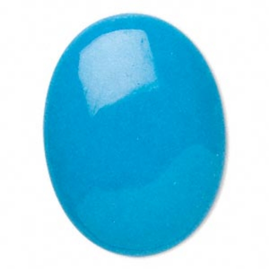 Picture of Cabochon mountain "jade" (dyed)  40x30mm oval Turquoise Blue x1