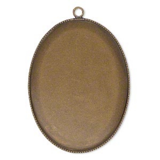 Picture of Pendant setting 40x30mm oval Antique Brass x1
