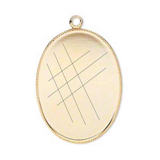 Picture of Pendant setting 30x22mm oval Gold Plate x1