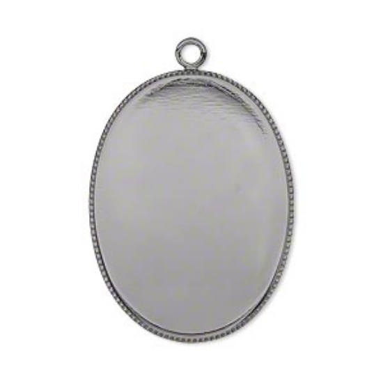Picture of Pendant setting 30x22mm oval Gunmetal x1