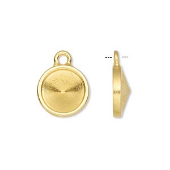 Picture of Drop setting SS47 rivoli Gold Pkated x1